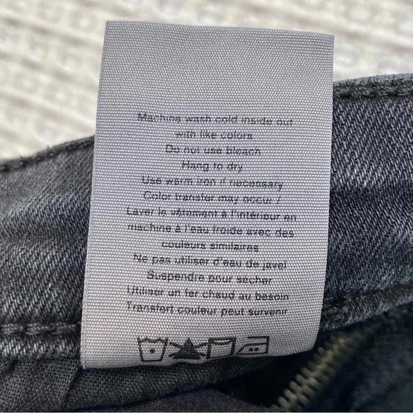 rag & bone Nina High-Rise Skinny Jeans 25 Charcoal Black Carlton Wash Zipper Hem - Picture 14 of 14